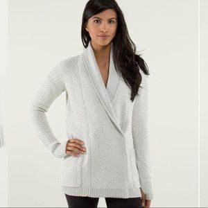 lululemon post practice cardigan silver spoon grey